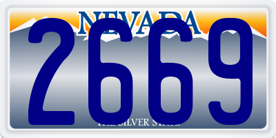 NV license plate 2669