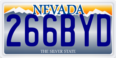 NV license plate 266BYD