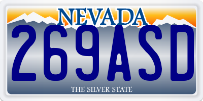 NV license plate 269ASD