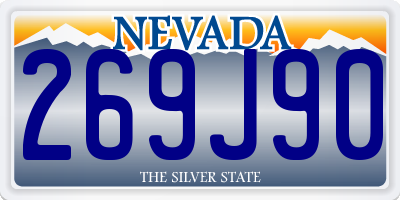 NV license plate 269J90