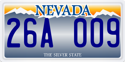 NV license plate 26A009