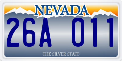 NV license plate 26A011