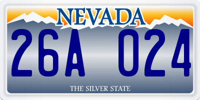NV license plate 26A024