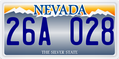 NV license plate 26A028