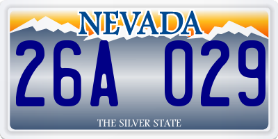 NV license plate 26A029