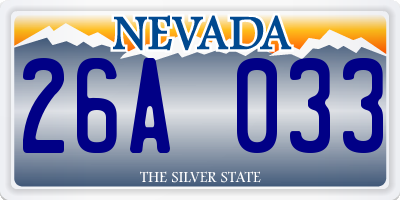 NV license plate 26A033