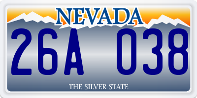 NV license plate 26A038