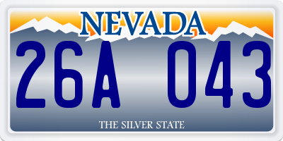 NV license plate 26A043