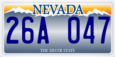 NV license plate 26A047