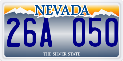 NV license plate 26A050