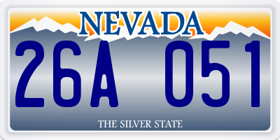 NV license plate 26A051
