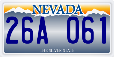 NV license plate 26A061