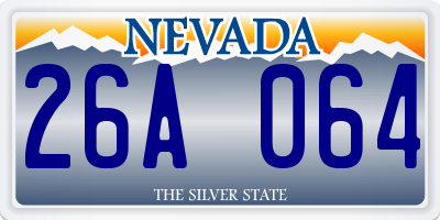 NV license plate 26A064
