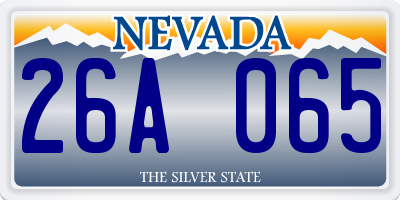 NV license plate 26A065