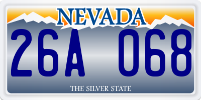 NV license plate 26A068