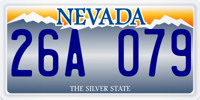 NV license plate 26A079