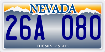 NV license plate 26A080