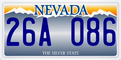 NV license plate 26A086