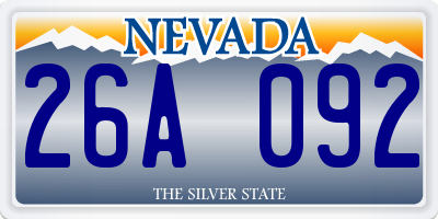 NV license plate 26A092