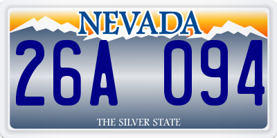 NV license plate 26A094