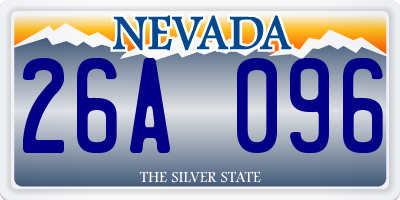 NV license plate 26A096