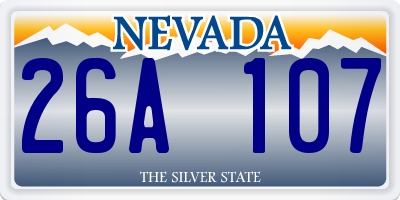 NV license plate 26A107