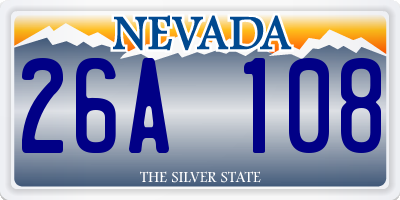 NV license plate 26A108