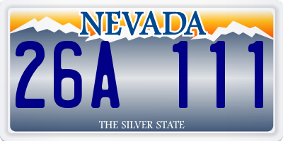NV license plate 26A111