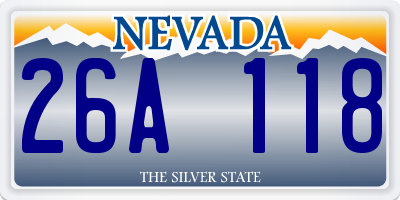 NV license plate 26A118