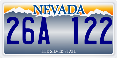 NV license plate 26A122