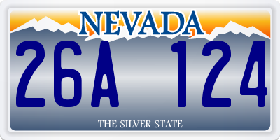 NV license plate 26A124