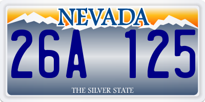 NV license plate 26A125
