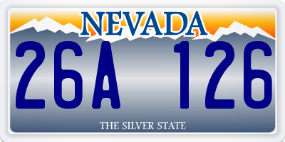 NV license plate 26A126