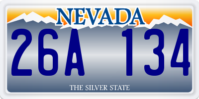 NV license plate 26A134