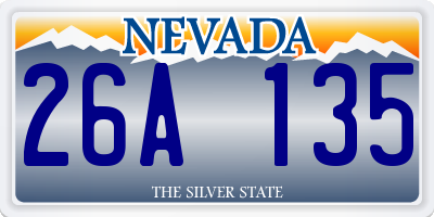 NV license plate 26A135