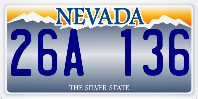 NV license plate 26A136