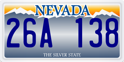 NV license plate 26A138