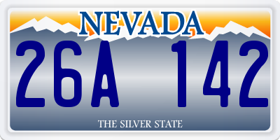 NV license plate 26A142