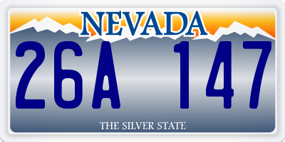 NV license plate 26A147