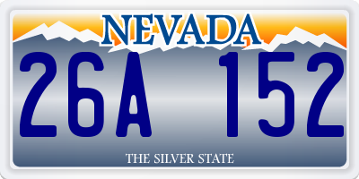 NV license plate 26A152