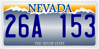 NV license plate 26A153