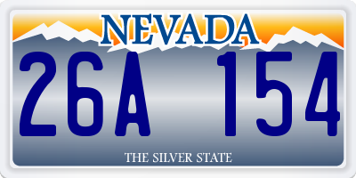 NV license plate 26A154