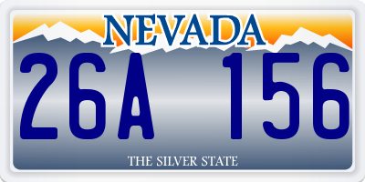 NV license plate 26A156
