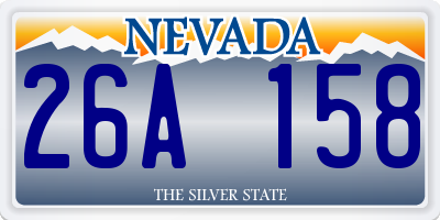 NV license plate 26A158