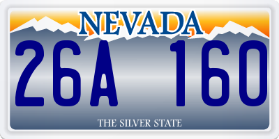 NV license plate 26A160