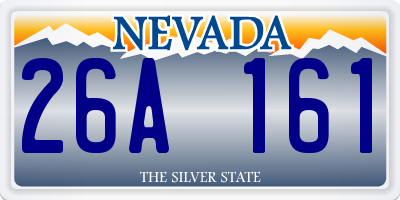 NV license plate 26A161