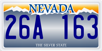 NV license plate 26A163