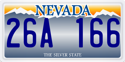 NV license plate 26A166