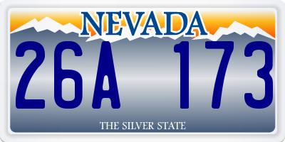 NV license plate 26A173