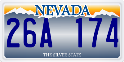 NV license plate 26A174